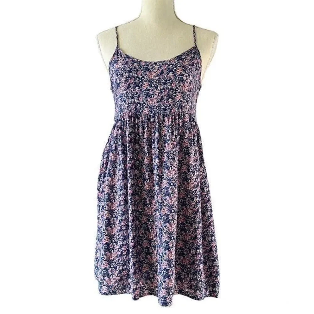Elodie Floral Lattice Sides Mini Summer Dress S